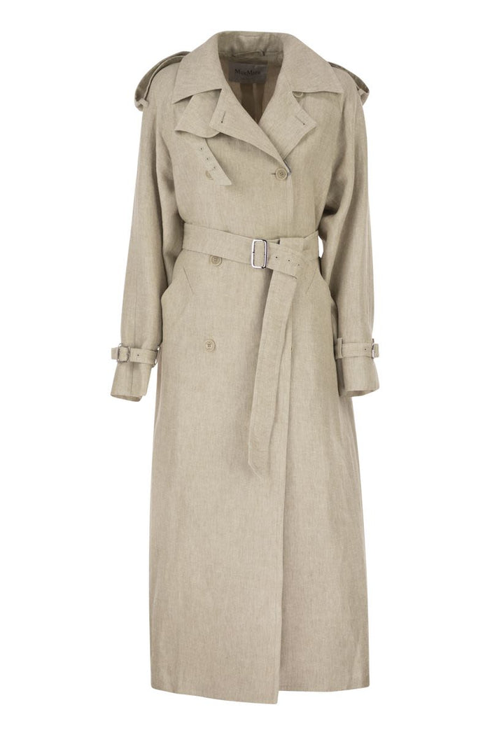 Max Mara Mxspedaggi - Long Pure Linen Trench Coat