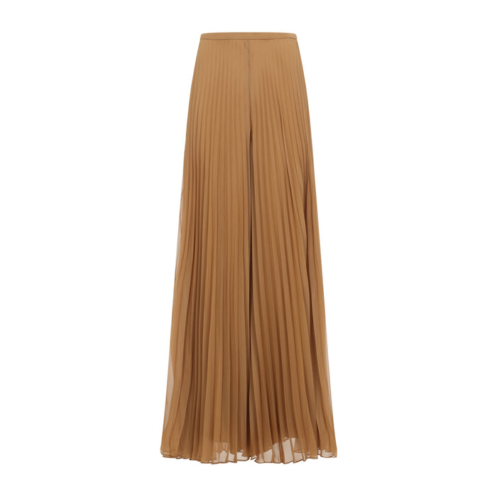 Max Mara Mxegrembo - Pleated Wide-Leg Georgette Trousers