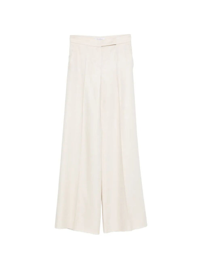 Max Mara "Badesse" Linen High Waisted Long Trousers