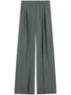 Max Mara Mxmgiallo - Wide-Leg Trousers In Wool And Silk