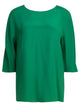 Max Mara Pianoforte Green Silk Silk Blouse With Reverse Bow