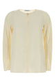 Max Mara Ivory Stretch Silk Mitico Blouse