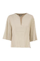 Max Mara Mxpsospiro - Linen And Viscose V-Neck Blouse