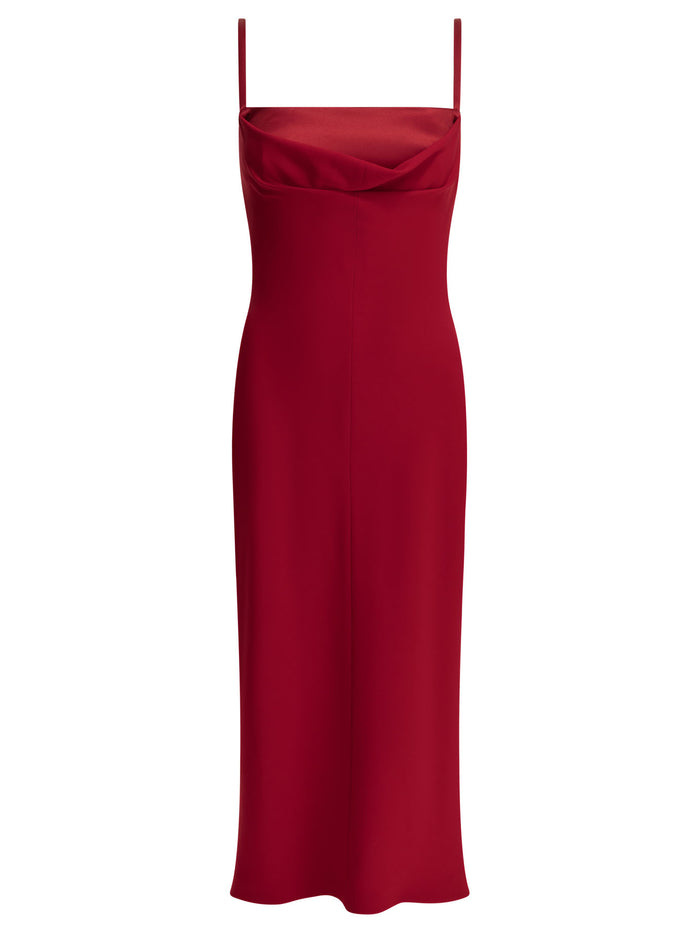 Max Mara Pianoforte Red Triacetate Polyester Sheath Midi Dress