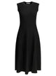 Max Mara Black Viscose Polyamide Flared Midi Dress