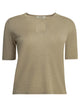 Max Mara Round Neck Beige Silk Cashmere Sweater