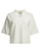 Max Mara Without Buttons White Viscose Polyamide Polo Shirt