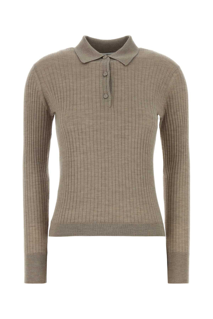 Max Mara Dove Grey Cashmere Blend Gitano Polo Shirt