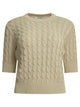 Max Mara Beige Linen Cable-Knit Sweater