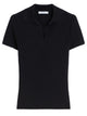 Max Mara Navy Blue Virgin Wool Albero Knit Ribbed Polo