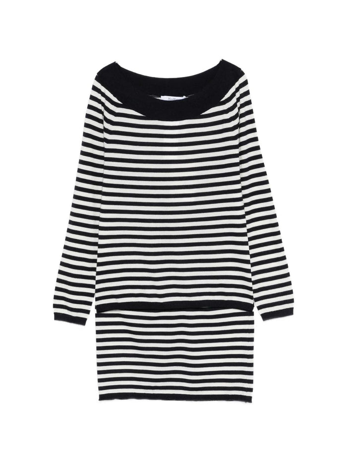 Max Mara Mxmfaretra Marfil Rallado Azul Cachemira Capra Sweater