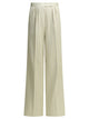 Max Mara White Cotton Tailored Pinstripe Pants