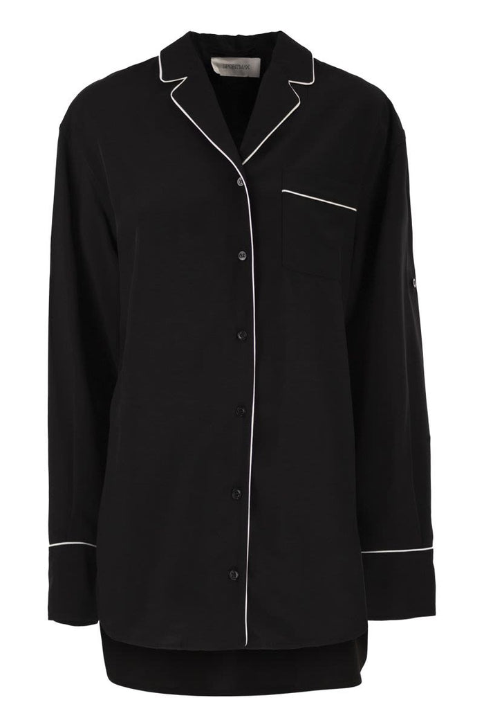 Max Mara Sportmax Spxcocco – Fluid Viscose Shirt With Contrast Piping