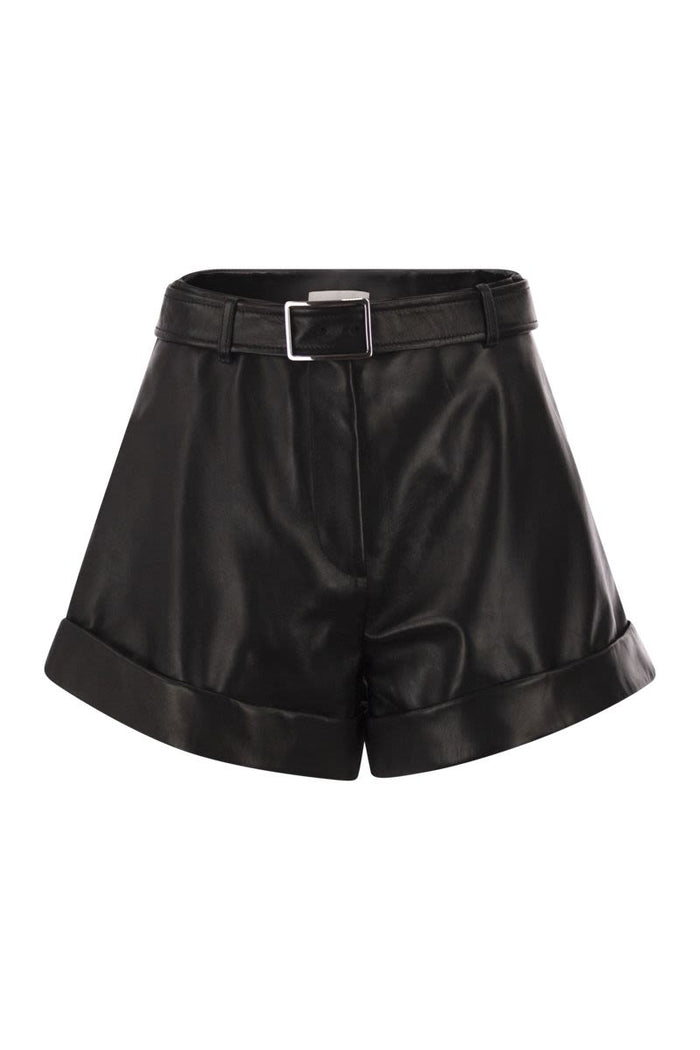 Max Mara Sportmax Spxvasaio - Leather Bermuda Shorts