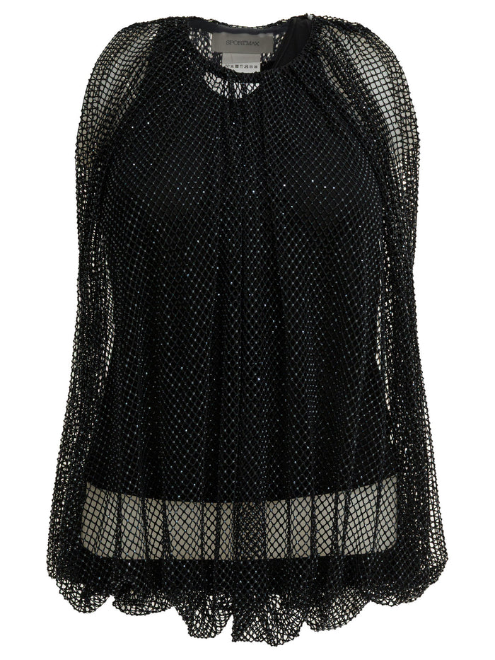 Max Mara Sportmax Black Polyester Top