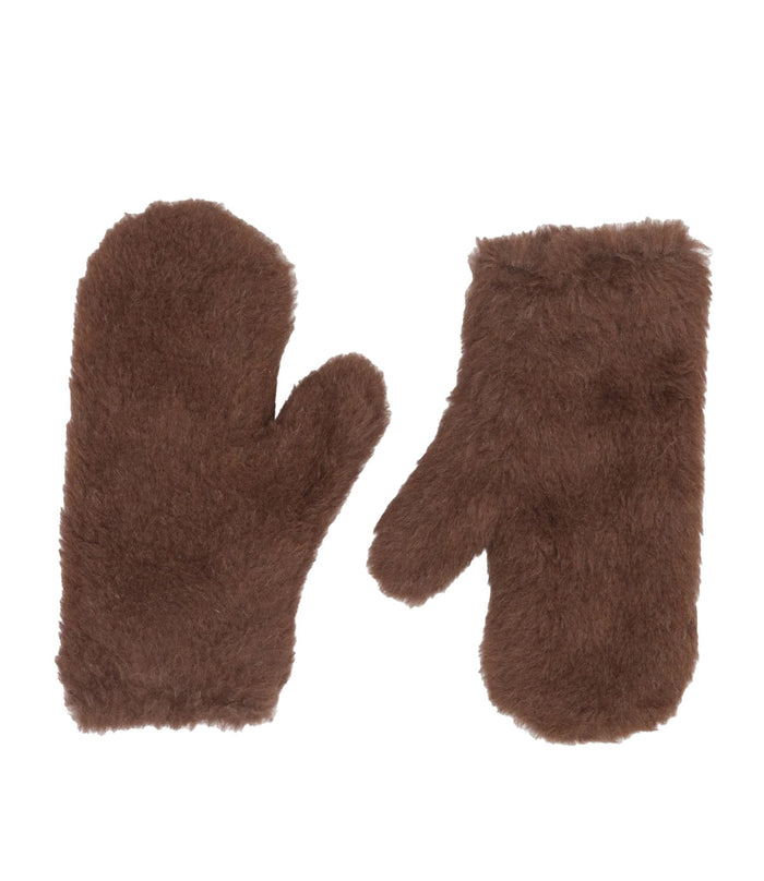 Max Mara Mittens In Alpaca And Cashmere Teddy Fabric
