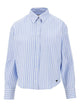 Weekend Max Mara Short Cardboard Shirt Blue White Stripes