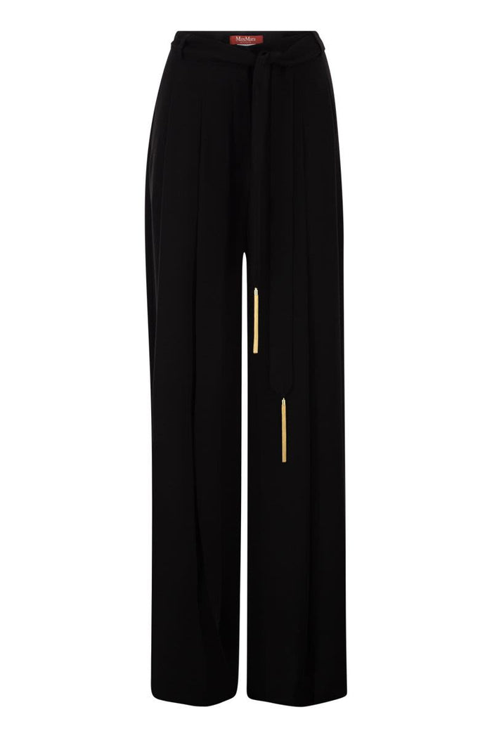 Max Mara Msevalico - Triacetate Wide-Leg Trousers With Decorative Belt