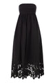 Max Mara Strapless Linen Dress With Embroidered Hem