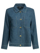 Max Mara S Blue Cotton Linen Casual Denim Shirt