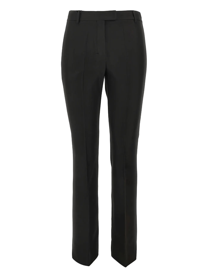 Max Mara Black Viscose Cotton Straight Pants