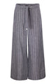 S Max Mara Cresta Linen Denim Trousers With White Stripes