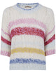 Nuur Short Sleeves Multicolor Stripes Round Neck Sweater