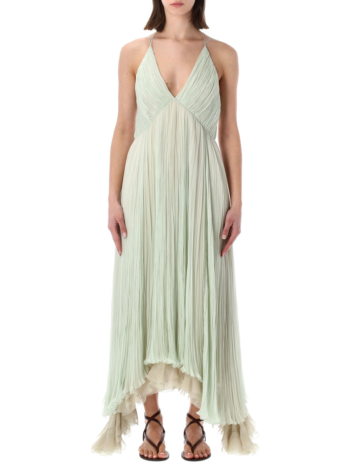 Alberta Ferreti Alberta Ferretti Plissé Chiffon Maxi Dress