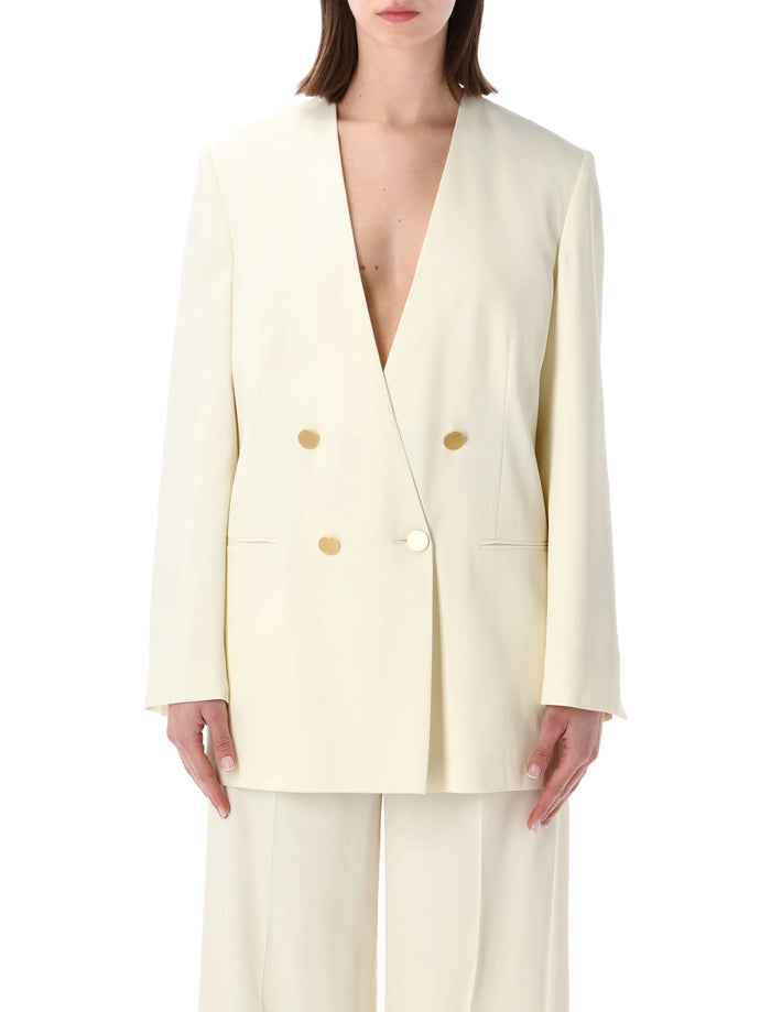 Alberta Ferreti Alberta Ferretti Double-Breasted Gold Button Blazer