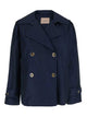 Twin-Set Blue Cotton Polyamide Caban Coat