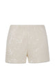Twin-Set Beige Sequin Embellished Cotton Shorts