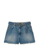 Twin-Set Blue Frayed Hem Denim Shorts