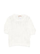 Twin-Set White Open Knit Fringed Sweater