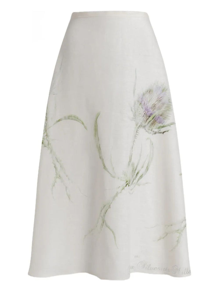 Alberta Ferreti Linen Skirt