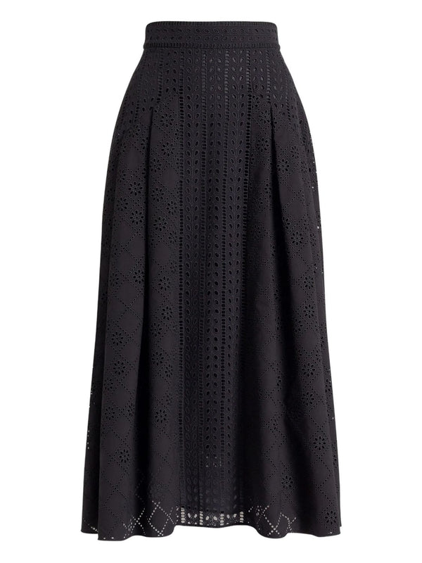 Alberta Ferreti Graded Black Cotton Polyester Skirt
