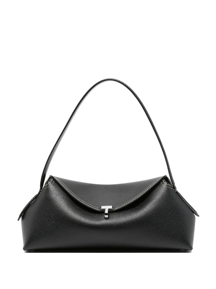 Toteme Tlock Bag In Black Grained Leather