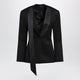 The Attico Black Virgin Wool Tuxedo Jacket With Satin Lapels