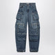 The Attico Fern Washed Blue Cargo Trousers
