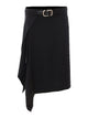 The Attico Black Asymmetrical Midi Skirt