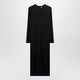 Toteme Black Midi Dress In Lustrous Viscose