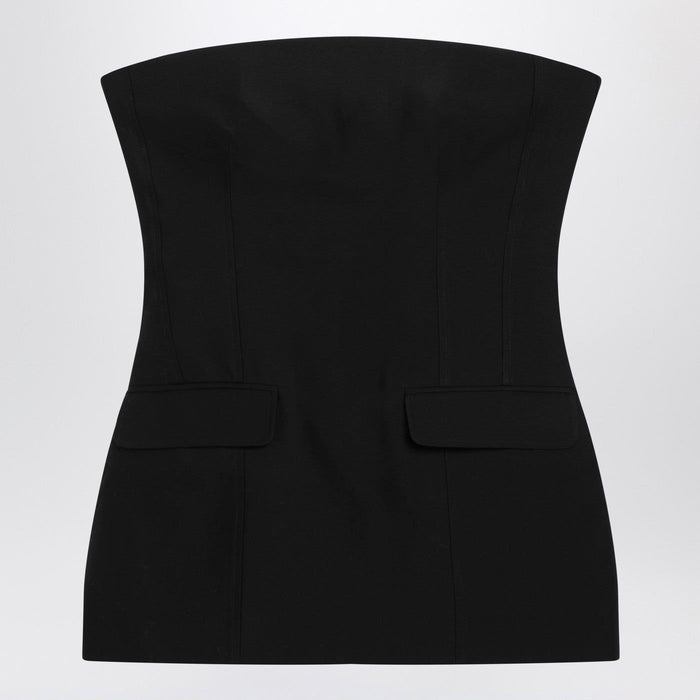 Toteme Black Sleeveless Wool And Silk Top
