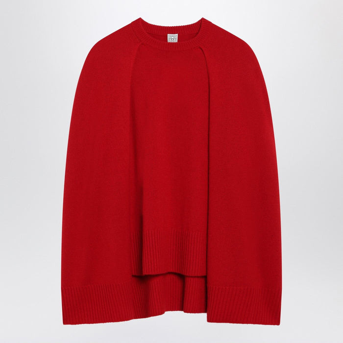 Toteme Red Cashmere Cape Sweater