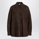 Toteme Brown Leather Shirt Jacket