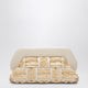 Themoirè Tia Clutch In Butter Color With Raffia Inserts