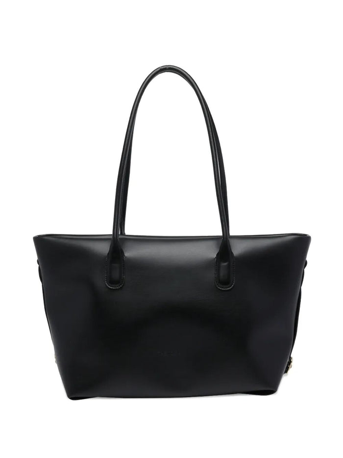 Themoirè Black Polyurethane Recycled Pre Consumer Other Recycled Post Consumer Polyester Handbag