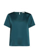 Weekend Max Mara Satin Keyhole-Detail Jersey-Panel T-Shirt