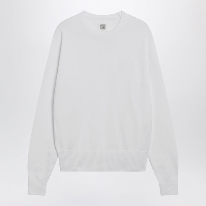 Toteme White Cotton Crew Neck Jumper