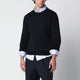 Roberto Collina Navy Blue Wool Crewneck Sweater