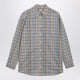Toteme Oversized Checked Shirt In Blue/Orange Organic Cotton