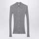 Toteme Slim Ribbed Shirt In Grey Mélange Cashmere And Silk